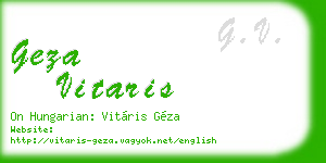 geza vitaris business card